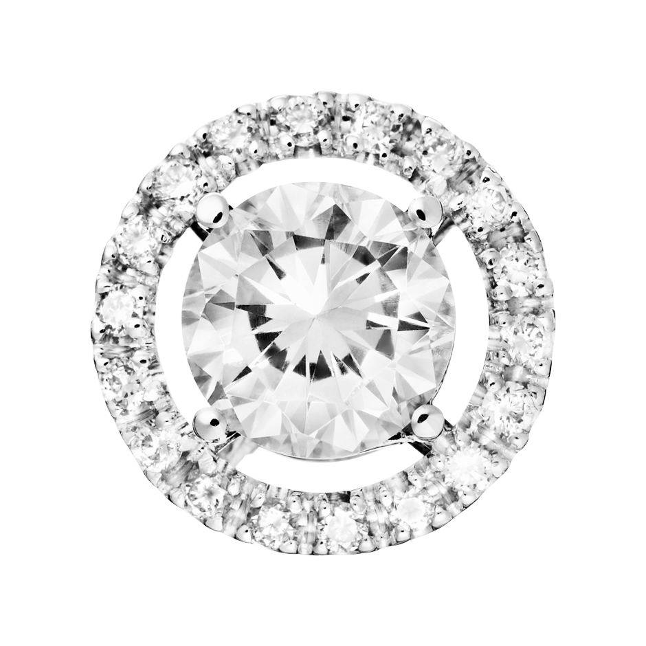 Diamantanhänger Halo in Weißgold
