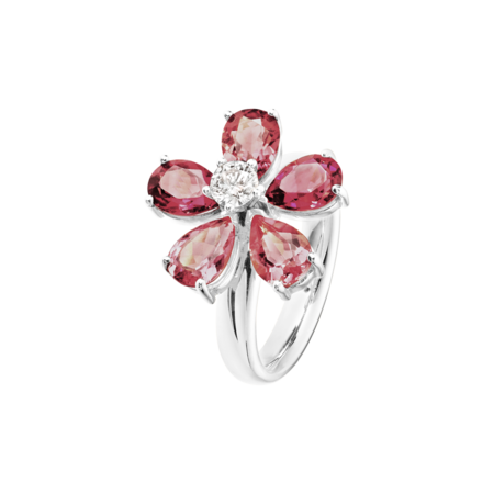 Flowers Ring Turmalin in Weißgold