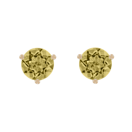 Ohrstecker 3-Krappen Saphir gelb in Roségold