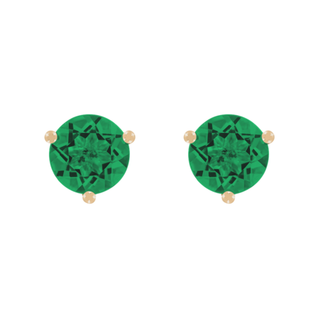 Ohrstecker 3-Krappen Smaragd grün in Roségold
