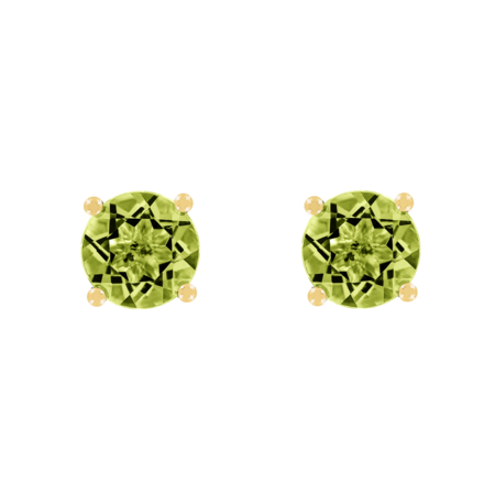 Ohrstecker 4-Krappen Peridot grün in Gelbgold