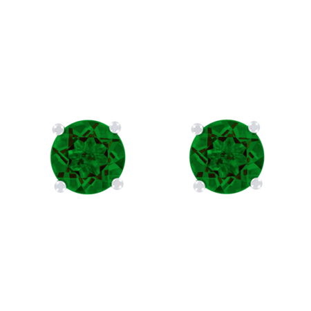 Ohrstecker 4-Krappen Turmalin grün in Platin