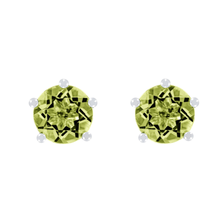 Ohrstecker 5-Krappen Peridot grün in Weißgold