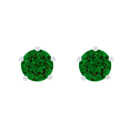 Ohrstecker 5-Krappen Turmalin grün in Platin