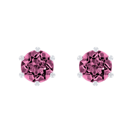 Ohrstecker 6-Krappen Turmalin rosa in Platin
