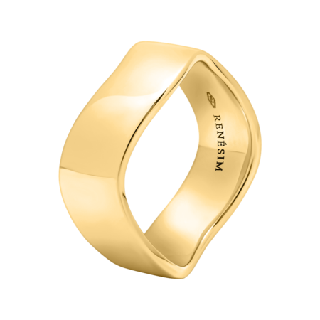 Ring Wave 6 mm in Gelbgold