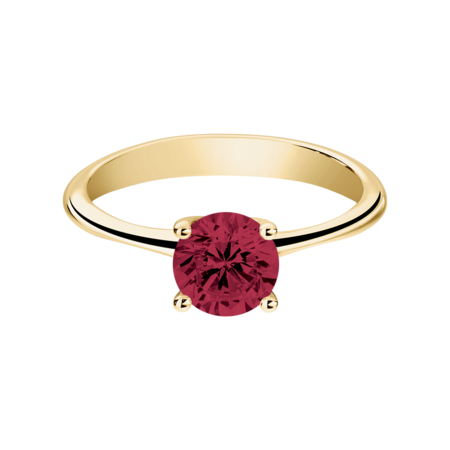 Basel Ruby red in Yellow Gold
