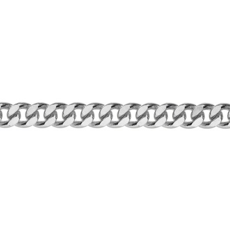 Curb Chain Necklace in White Gold