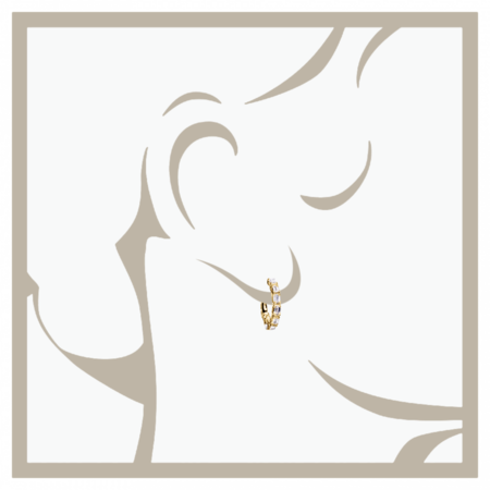 Diamond Hoop Earrings VII in Yellow Gold