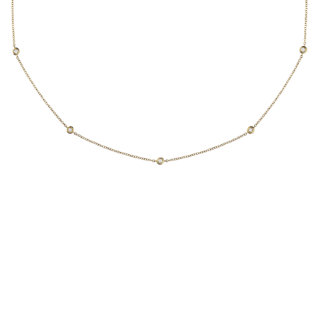 Diamond Necklace Circuit 0.03 carat in Yellow Gold