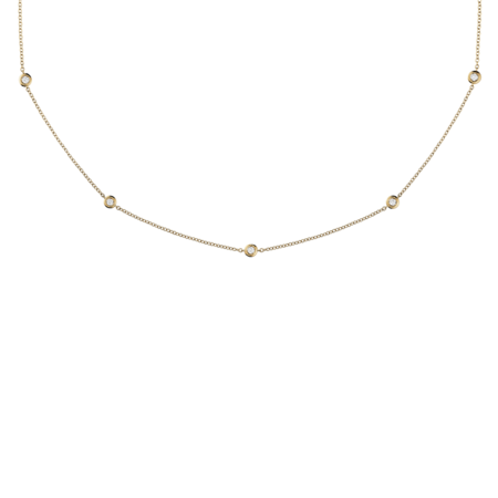 Diamond Necklace Circuit 0.07 carat in Yellow Gold