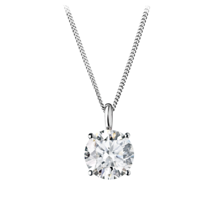 Diamond Pendant 4 prong setting 0.5 Carat in White Gold