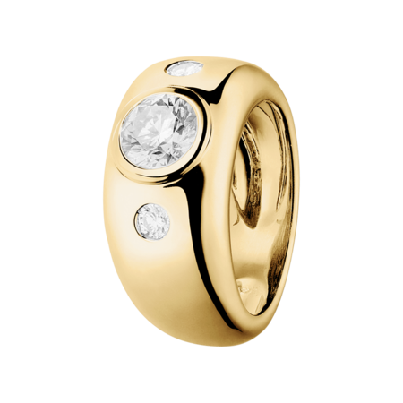 Diamond Ring Naples 1 carat in Yellow Gold