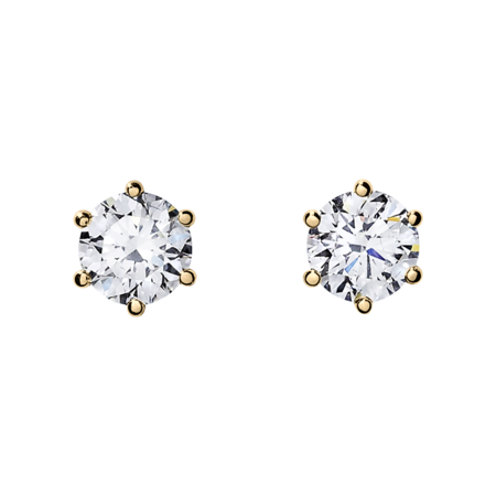 Diamond Stud Earrings 6 Prongs in Rose Gold