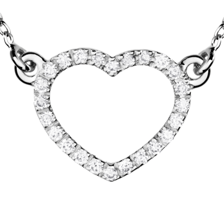 Enchanté Necklace Heart in White Gold
