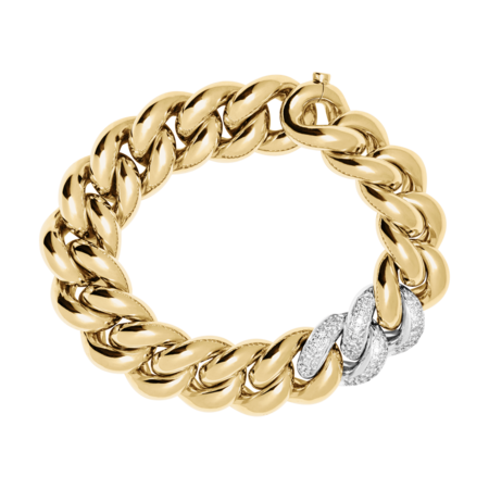 Gold Bracelet IV with Diamonds in Yellow Gold