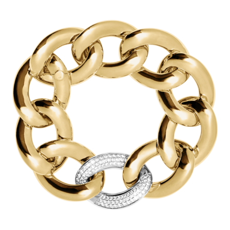 Gold Bracelet with Diamonds in Yellow Gold
