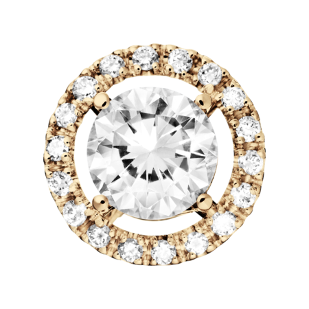Halo Diamond Pendant with Brilliants in Rose Gold