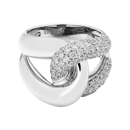 Knot Ring Classics with Diamonds in White Gold