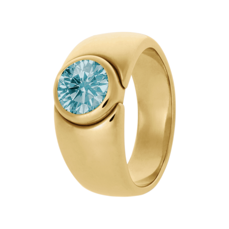 Mantua Aquamarine blue in Yellow Gold