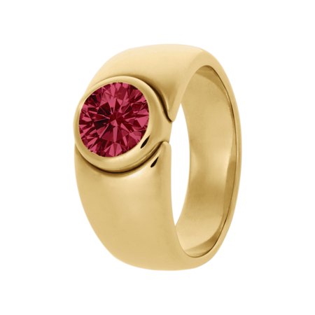 Mantua Ruby red in Yellow Gold