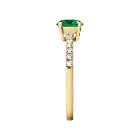 Melbourne Emerald green in Yellow Gold