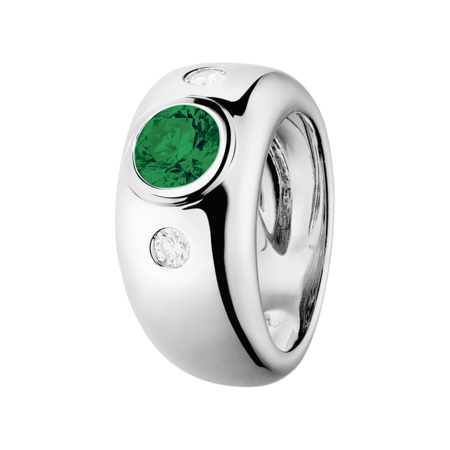 Naples Emerald green in Platinum