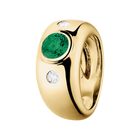 Naples Emerald green in Yellow Gold