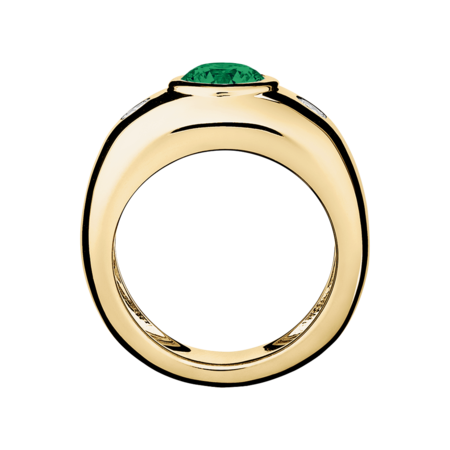 Naples Emerald green in Yellow Gold
