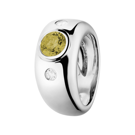 Naples Sapphire yellow in White Gold