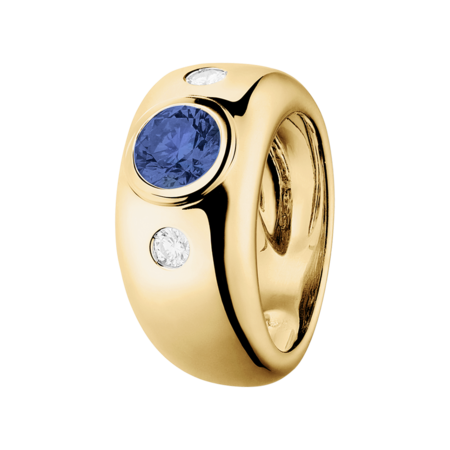 Naples Tanzanite blue in Yellow Gold