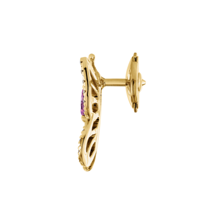 Papillon Pin Sapphire pink in Yellow Gold