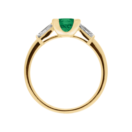 Paris Emerald green in Yellow Gold