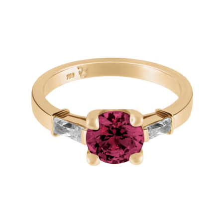 Paris Rhodolite red in Rose Gold