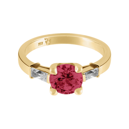 Paris Ruby red in Yellow Gold