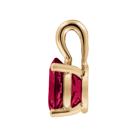 Pendant 3 Prongs Ruby Red in Rose Gold