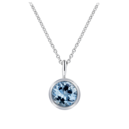 Pendant Bezel Aquamarine blue in Platinum