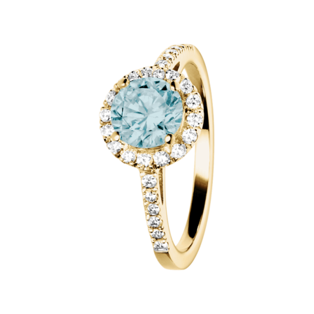 Prague Aquamarine Blue in Yellow Gold