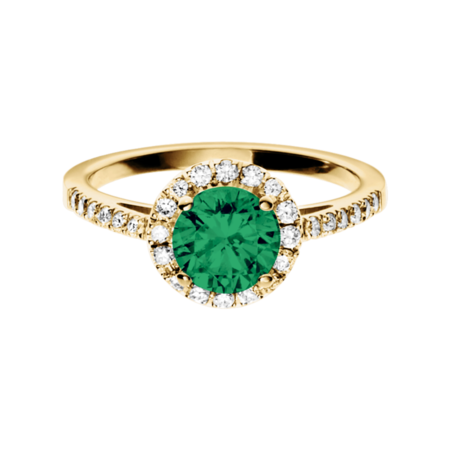 Prague Emerald green in Yellow Gold