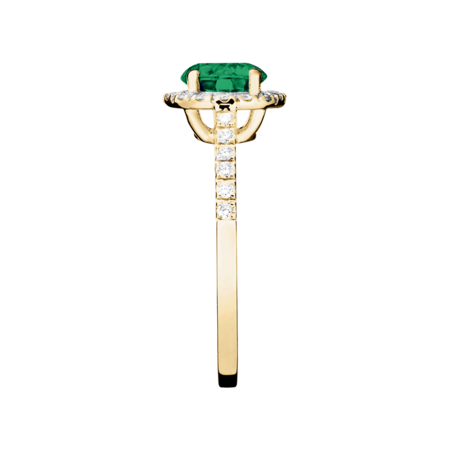 Prague Emerald green in Yellow Gold