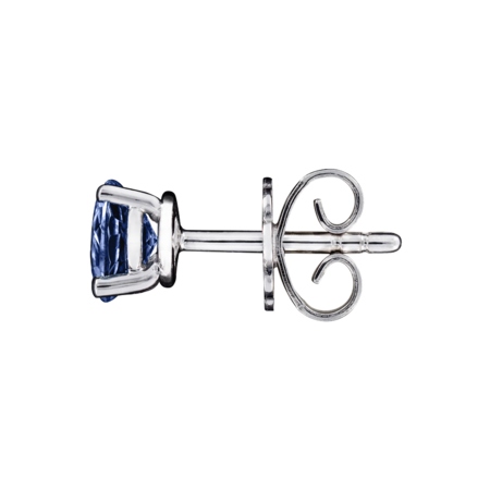 Stud Earrings 3 Prongs Tanzanite blue in Platinum