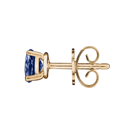 Stud Earrings 3 Prongs Tanzanite blue in Rose Gold