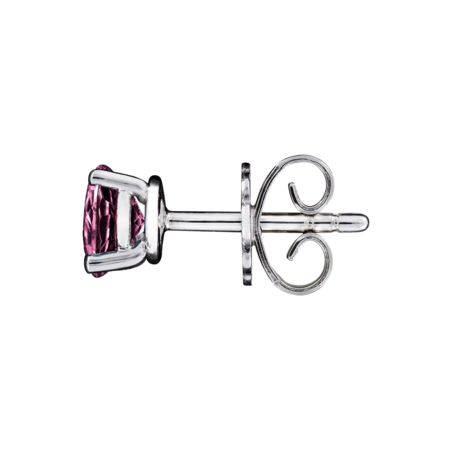 Stud Earrings 4 Prongs Tourmaline pink in White Gold