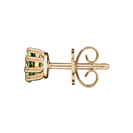 Stud Earrings 6 Prongs Peridot green in Rose Gold