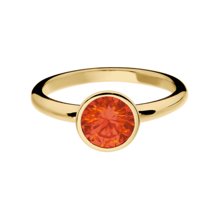 Vienna Fire Opal orange in Yellow Gold