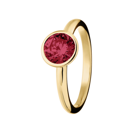 Vienna Ruby red in Yellow Gold