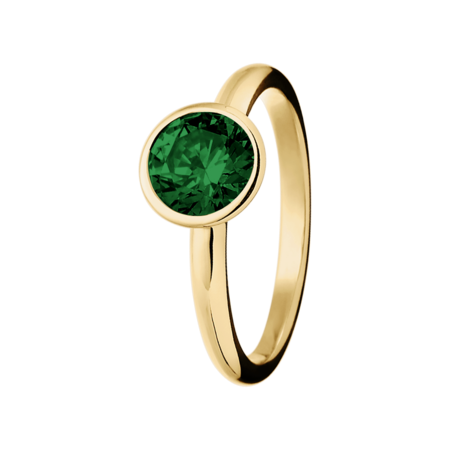 Vienna Tourmaline green in Yellow Gold