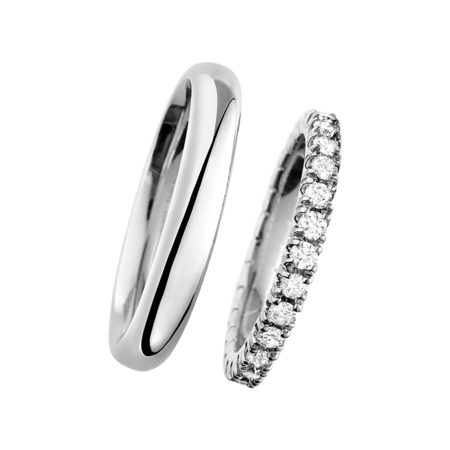 Wedding Rings with Eternity Ring Stockholm in White Gold