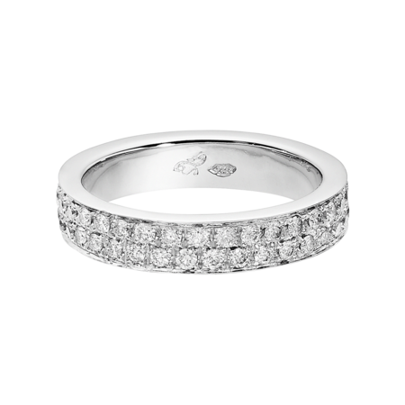 Wedding Rings with Female Ring with Pave Setting in White Gold