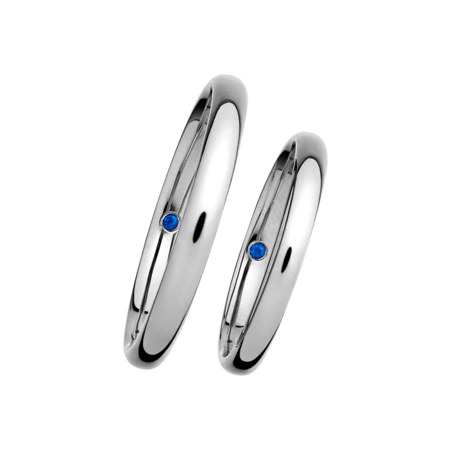 Wedding Rings with Sapphires in White Gold